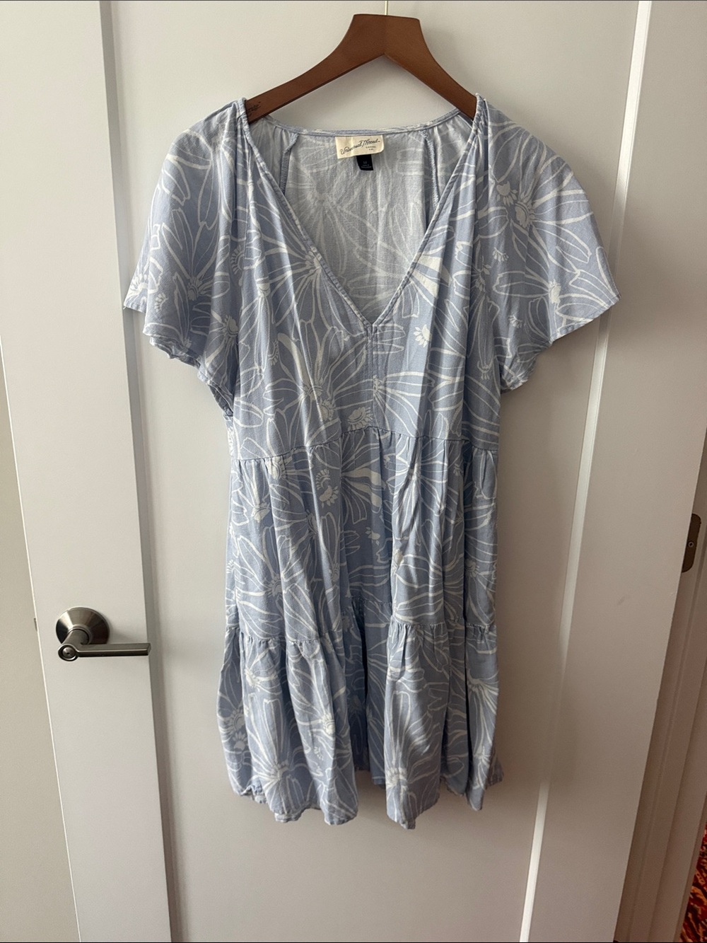 Blue floral Tiered Mini Dress